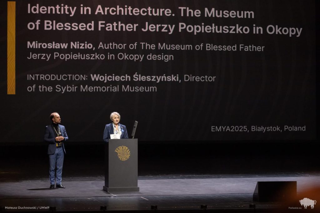 Wicemarszałek Województwa Podlaskiego Wiesława Burnos opowiada o roli nowopowstającej instytucji kultury jaką jest Muzeum Bł. Ks. Jerzego Popiełuszki.